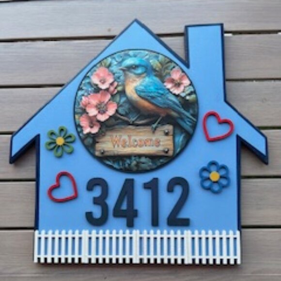 WELCOME TO OUR HOME Address Sign with YOUR ADDRESS Unique Gift for Mother’s Day - Picture 2 of 6